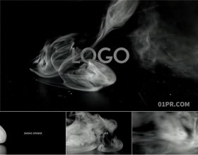 Pr模板片头 烟雾云烟动画标志LOGO展示 Pr素材